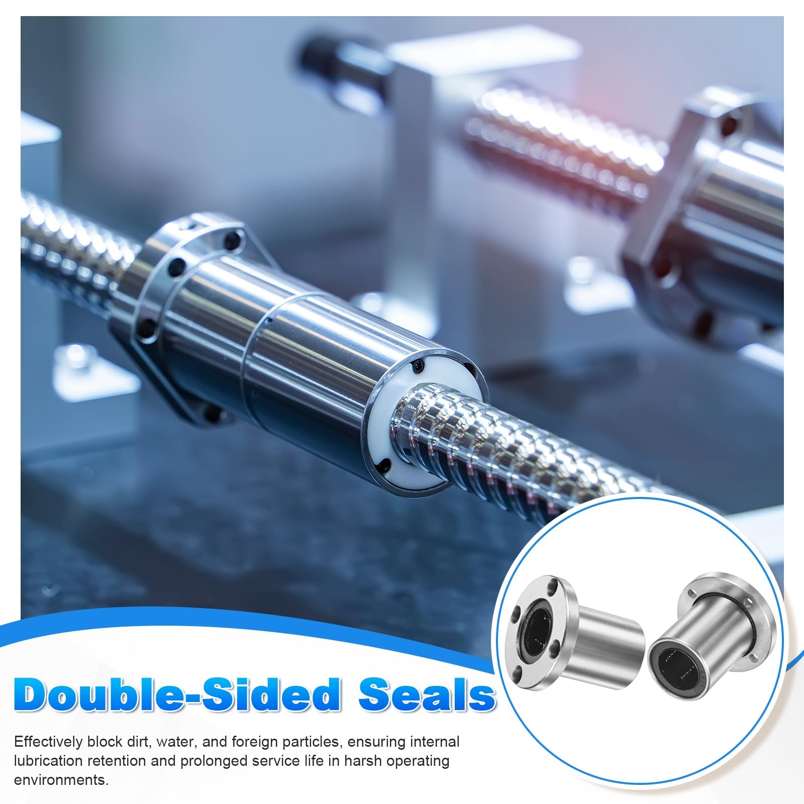 PATIKIL LMK25UU Lot de 2 roulements à billes linéaires à bride ronde avec alésage de 25 mm de diamètre extérieur 40 mm de diamètre extérieur 59 mm de long trou de 5,5 mm de long pour imprimante 3D