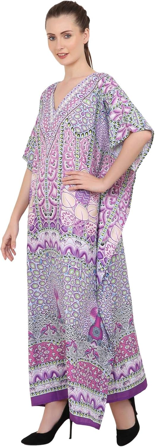 Miss Lavish London Kaftan for Women Dress Summer Swimsuit Cover Up, Plus Size Kaftan, Cruise & Caribbean Vacation Coverup - Image 4