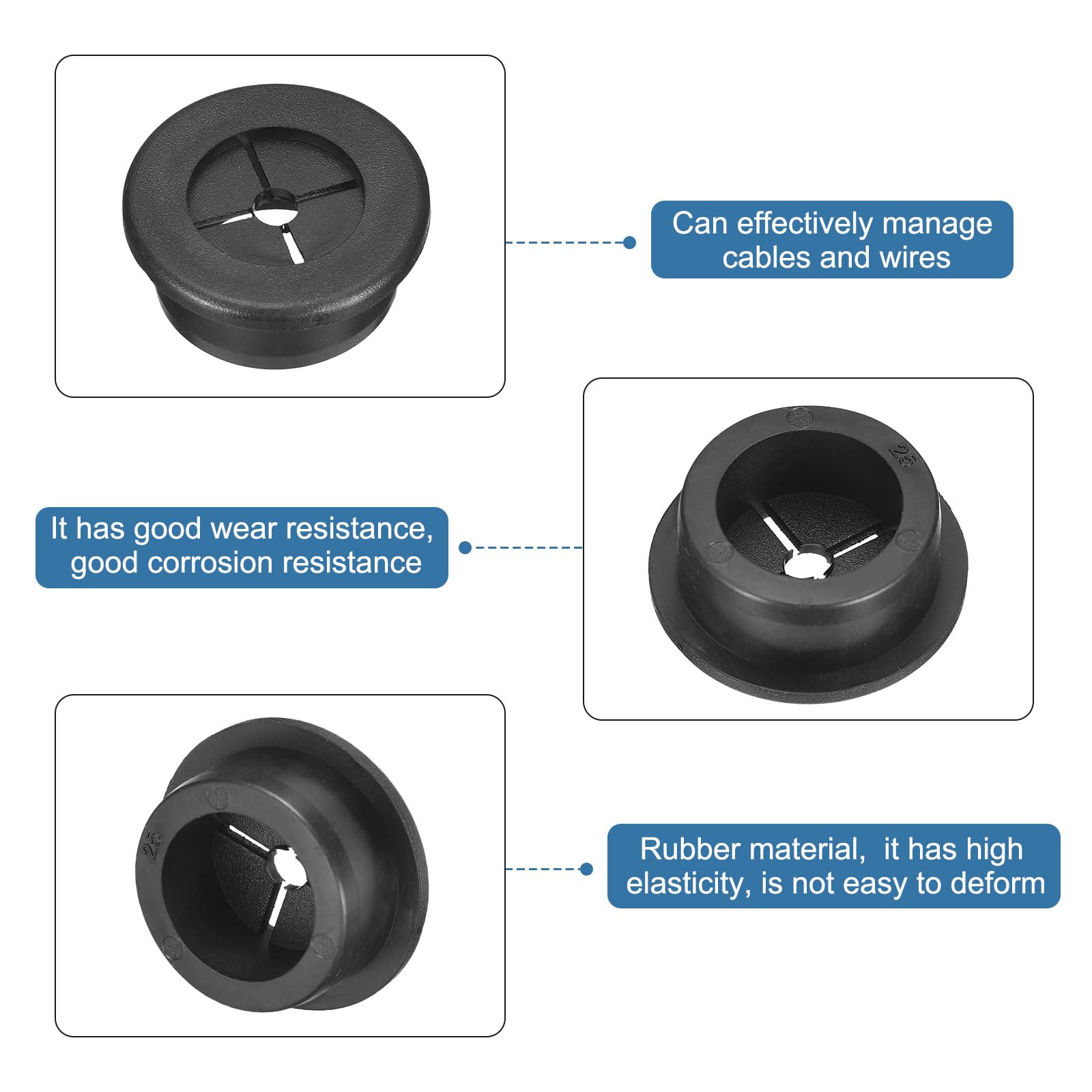 10 Passacavo Per Scrivania 25mm - Con Seghetto A Tazza | Per Cavi Ordinati - Foto 7