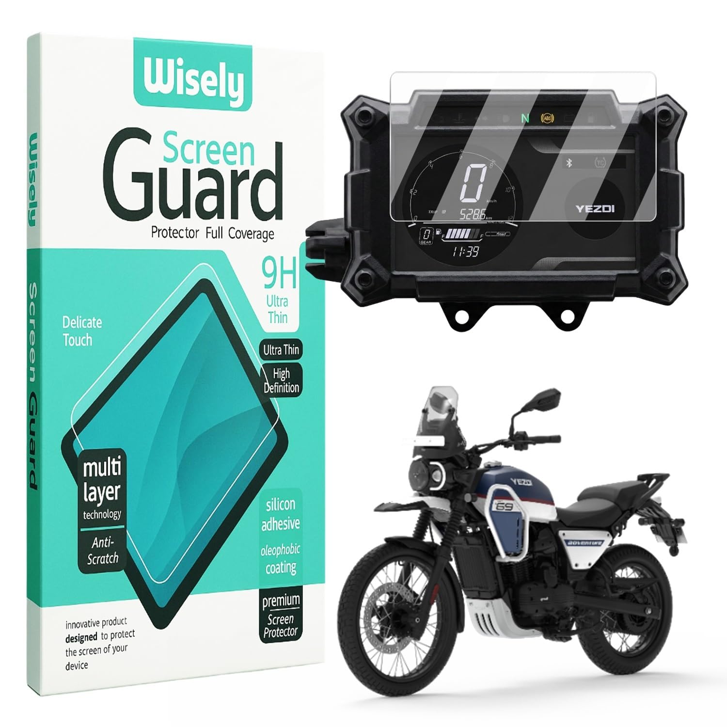 Wisely Premium Screen Guard for JAWA YEZDI ADVENTURE Bike - TFT Display Digital Meter Protector - HD Clear, Full Cover - Easy Installation Kit - Instrument Cluster Accessories-image-33