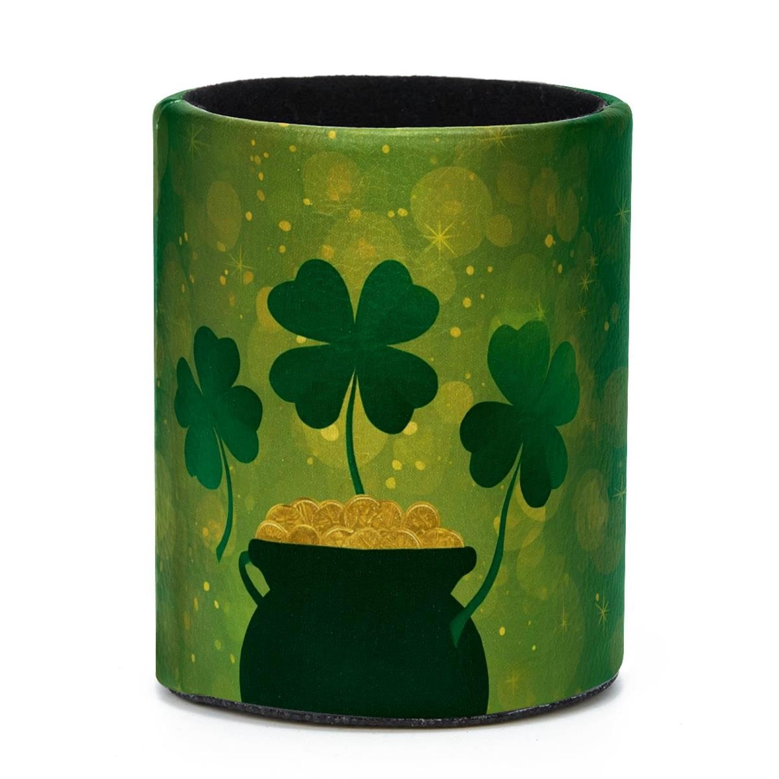 VAPOKF Round Pencil Holders for Desk, Shamrock Pen Holders Pen Pot Makeup Brushes Storage Desktop Stationery Supplies Organiser for Home Office