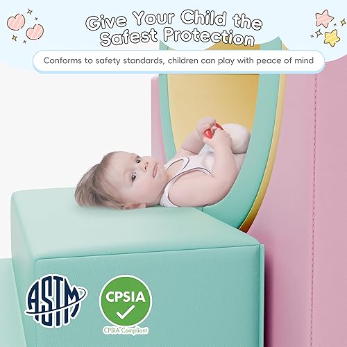 Miniatura 5 de TOLEAD Juego de actividades de espuma para escalar túneles y gatear para niños pequeños y niños, equipo de gimnasio seguro para gatear en