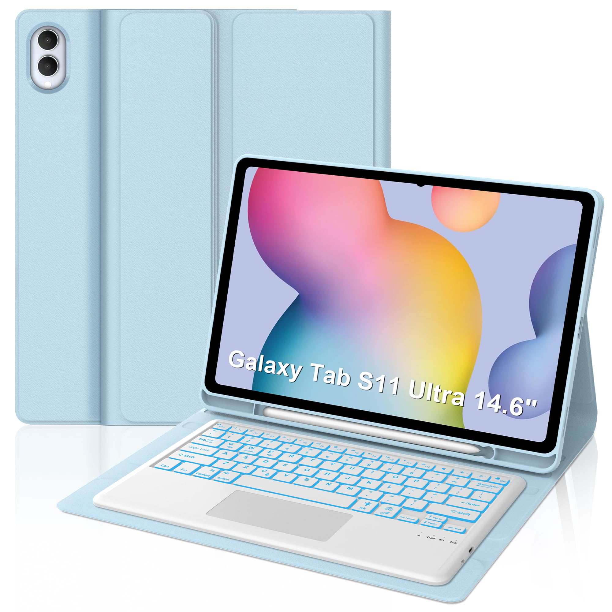 for Samsung Galaxy Tab S11 Ultra 14.6 inch Keyboard Case, 7 Colors