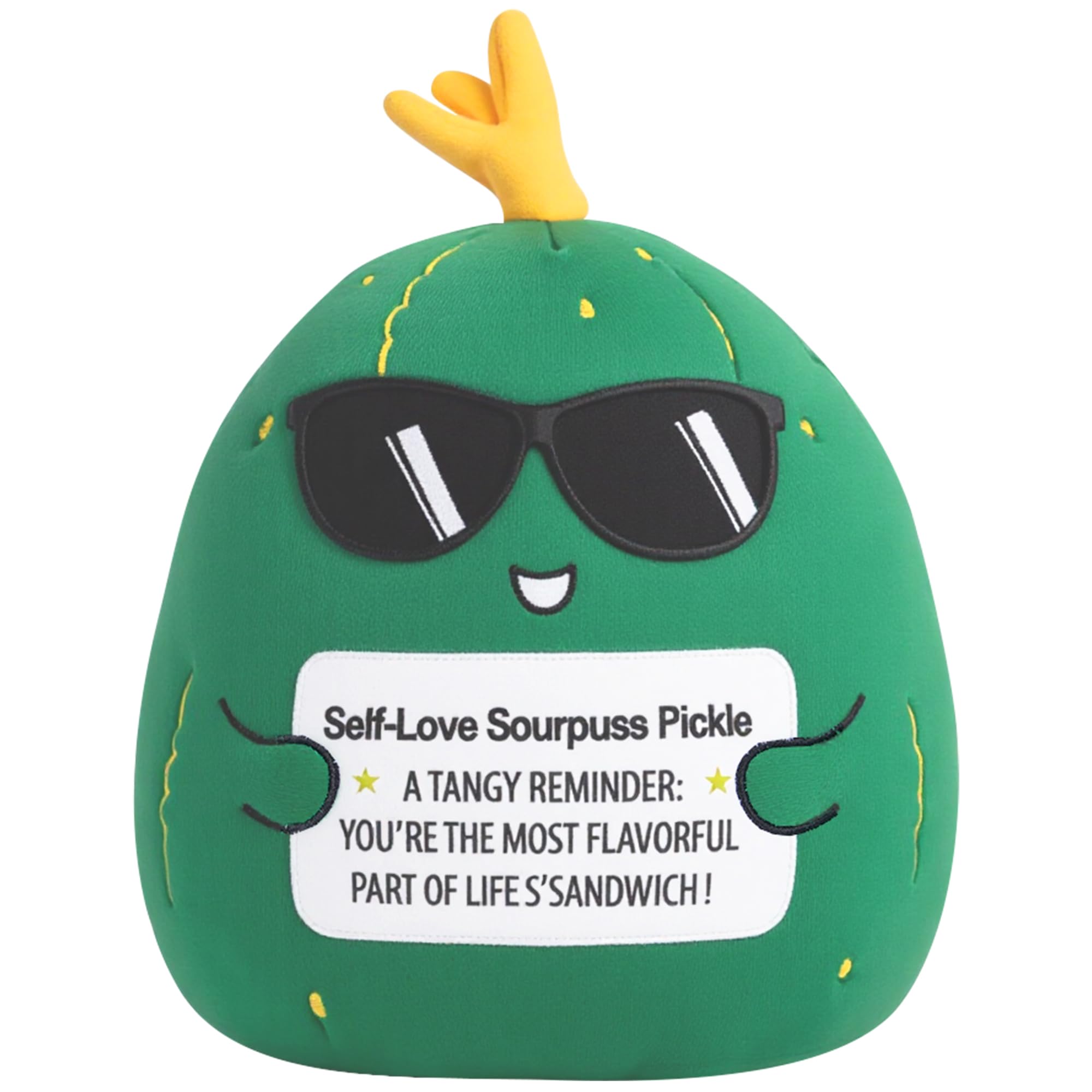Cucumber Plush Pickle Stuffed Animal - Emotional Support Stress Relief Home Decor Soft Plushie Toy for Bedroom Office