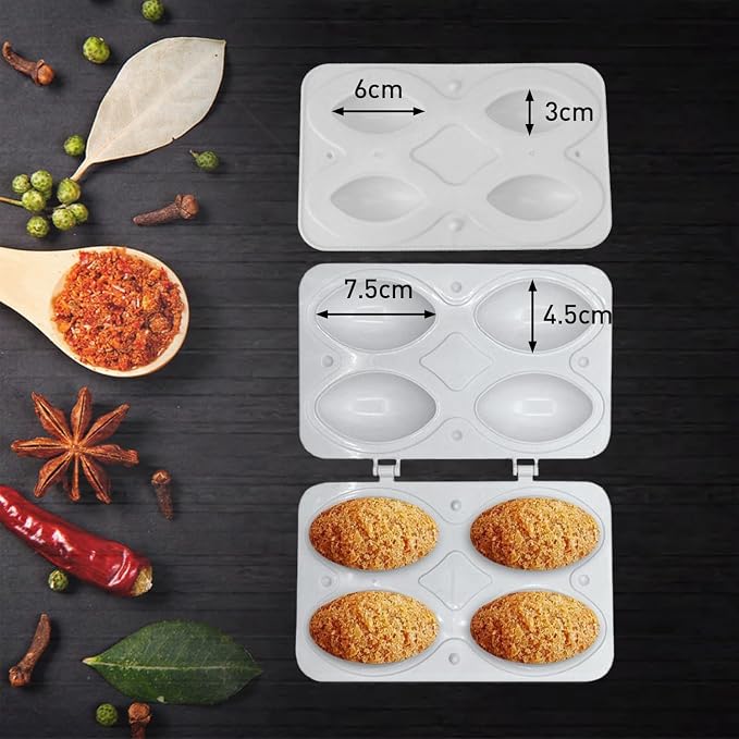 Molde para Kibbeh Tissting 2 Piezas 4 Cuadrículas Manual miniatura 3