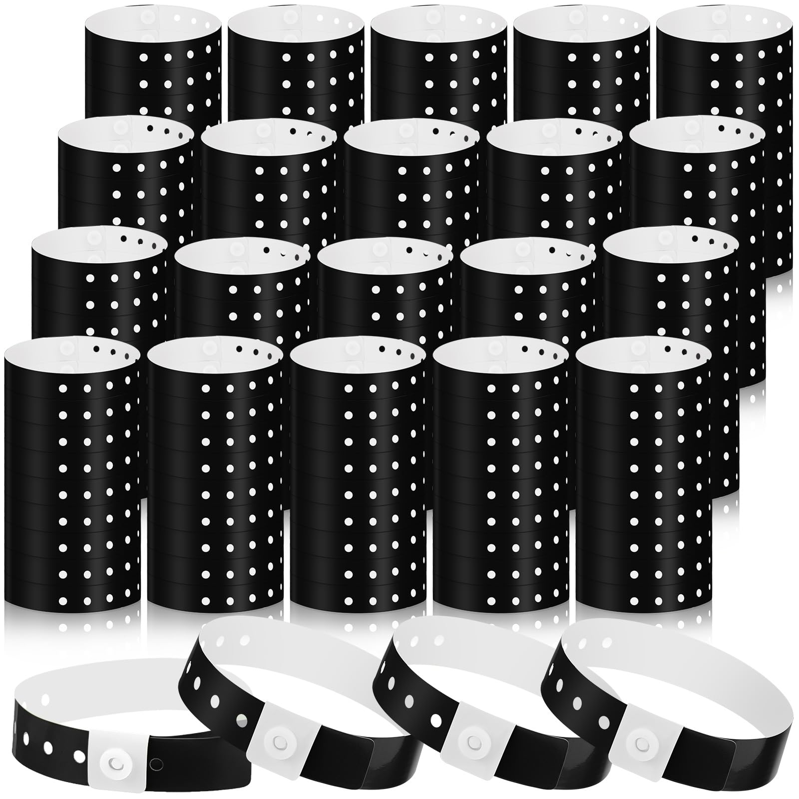 Henoyso 600 Pcs Plastic Wristbands for Events Vinyl,Black — image 1