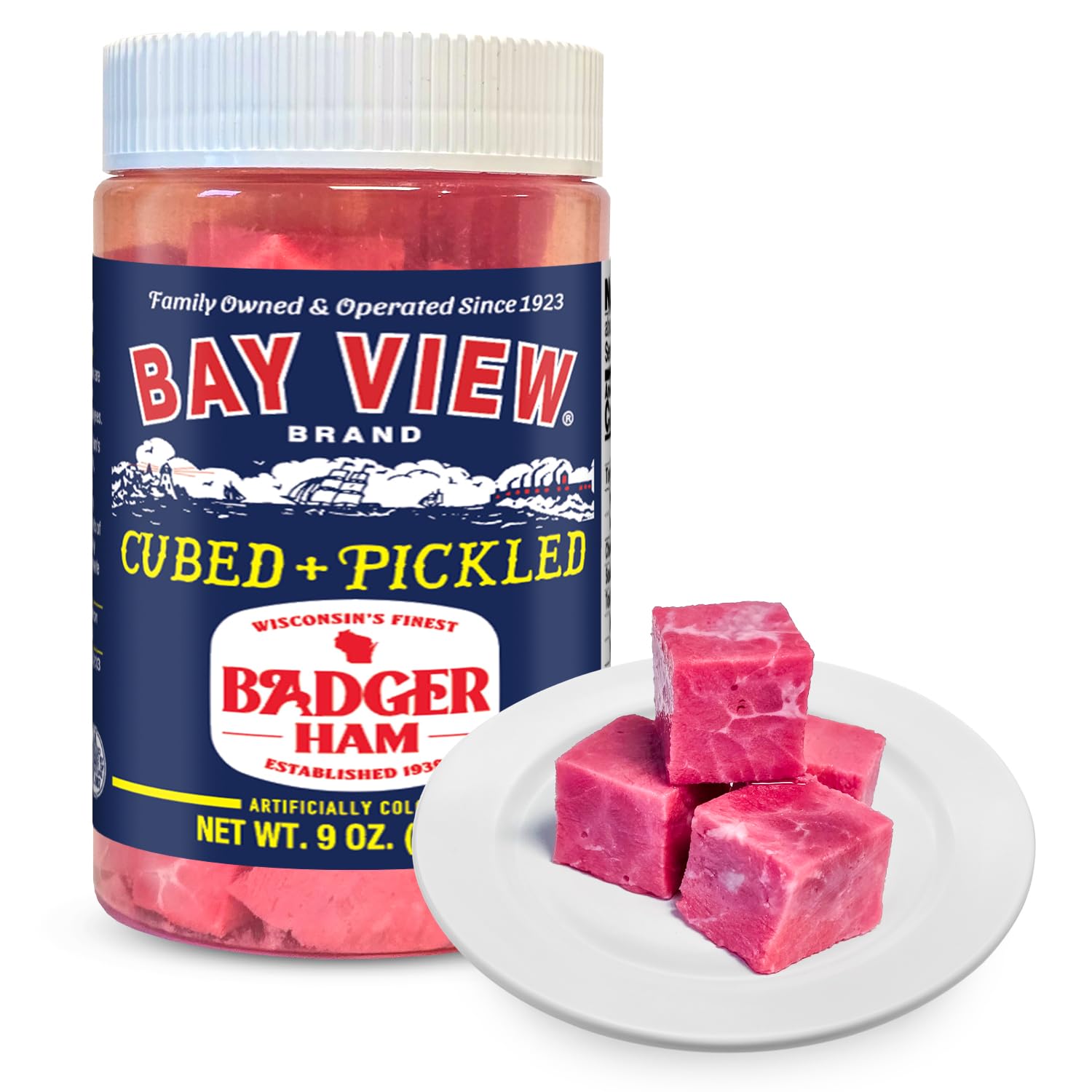 Bay View Smoked Pickled Polish Sausage, No MSG, Gluten Free, No Soy, 0g Sugar, 9g Protein, Hardwood Smoked, Mouthwatering Pickled Snack (9oz (Pack of 1), Ham)
