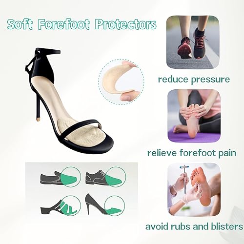 Miniatura 3 de Almohadillas metatarsianas, cojines de bola de pie, 3 pares de almohadillas de gel para zapatos para aliviar el dolor y comodidad, Negro -