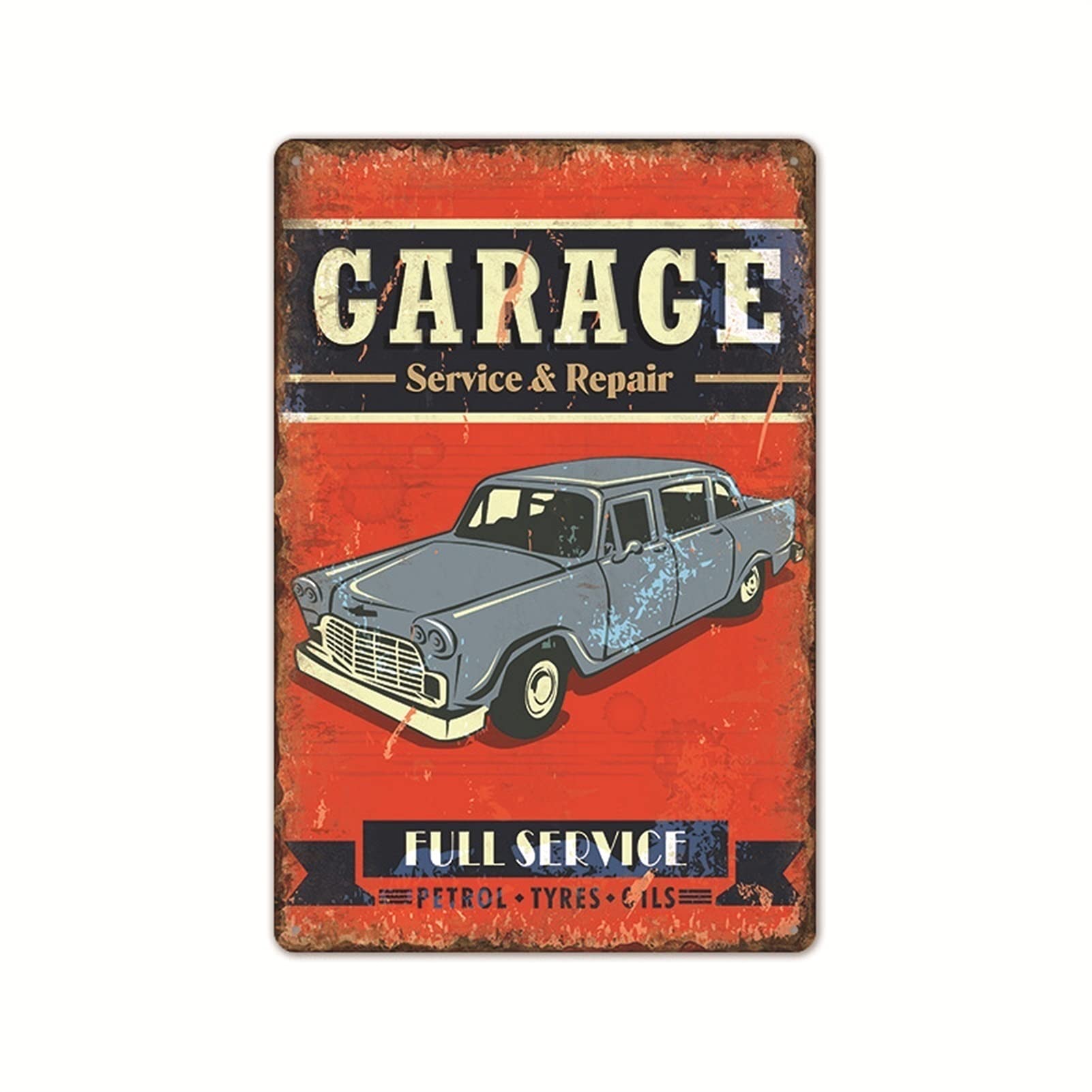 Amazon.co.jp: ブリキ看板 6枚セット 車 レトロ アンティーク 雑貨