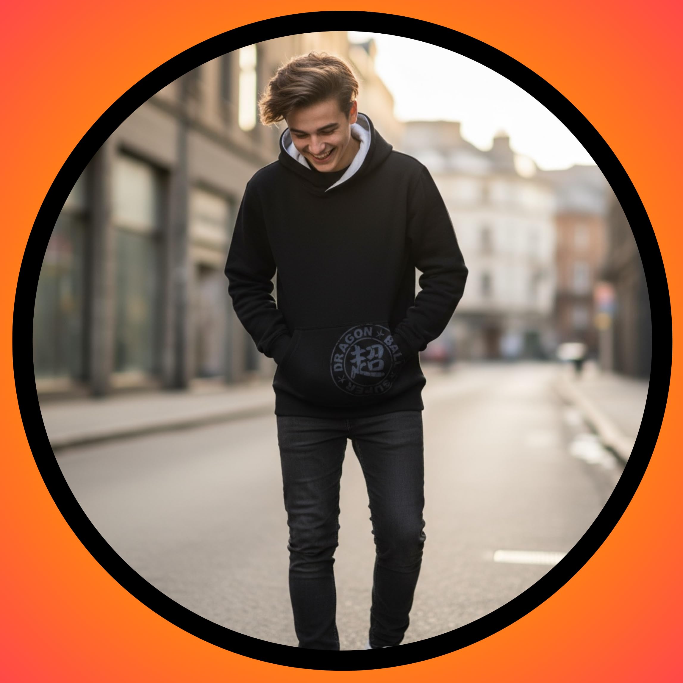 Dragon Ball Z Sudadera para Niño, Sueter Diseño Goku Clasico, Sudadera con Capucha, Regalo para Adolescentes, Tallas 10 a 16 Años