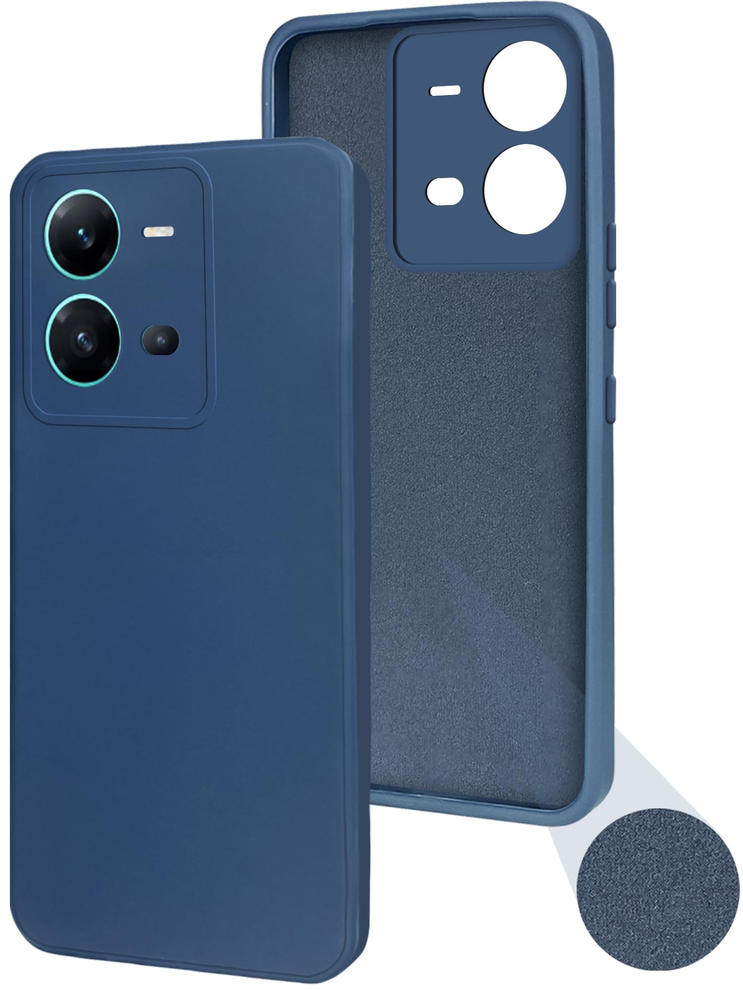 Jkobi Back Cover Case for Vivo V25 5G (Matte Finish Silicone with Inside Fiber Cloth |Blue) (B0CC9QLFVR) Amazon Price History, Amazon Price Tracker
