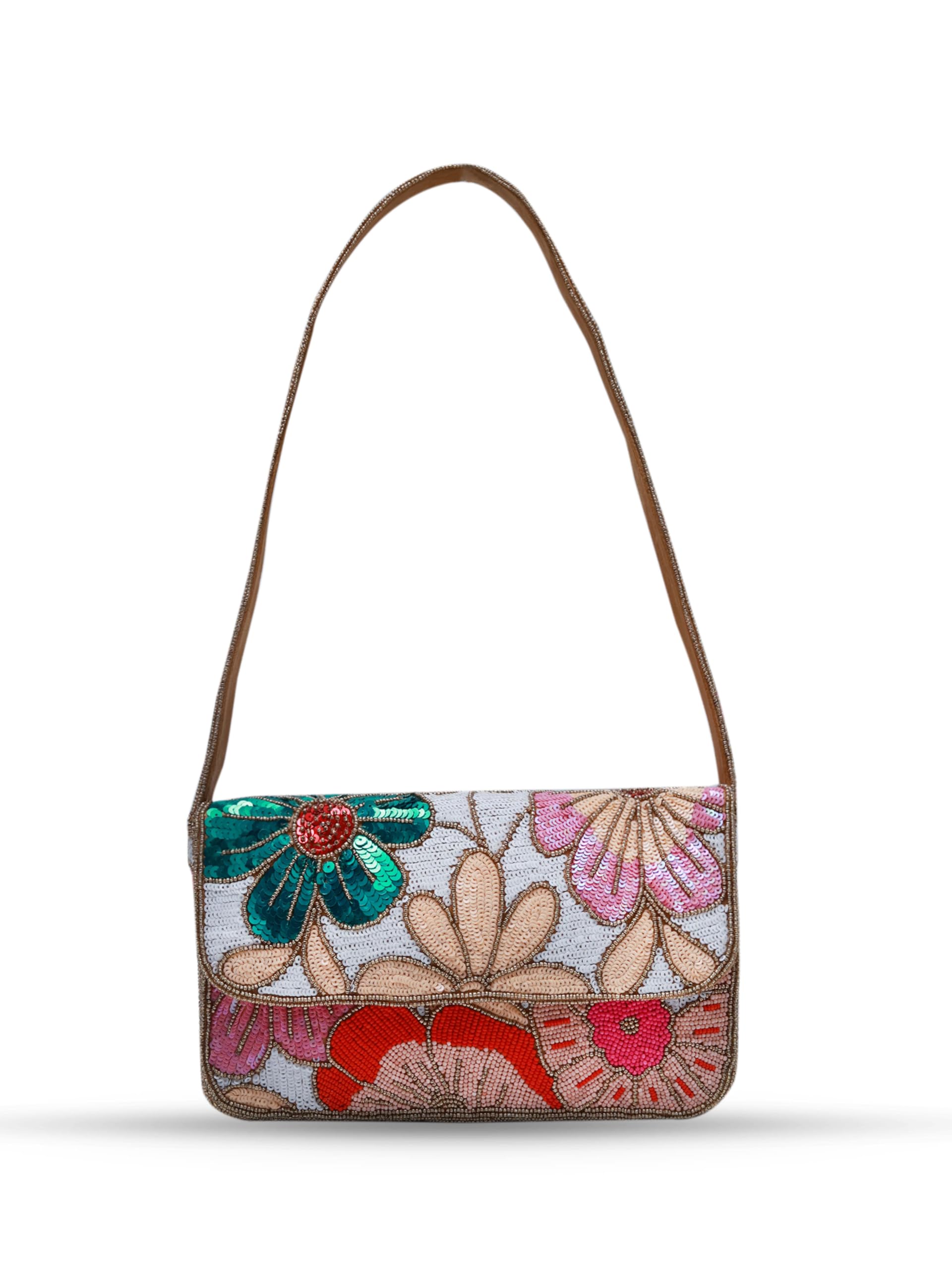 the tan clan Daisy Floral Baguette Bag with Handle-picture-20