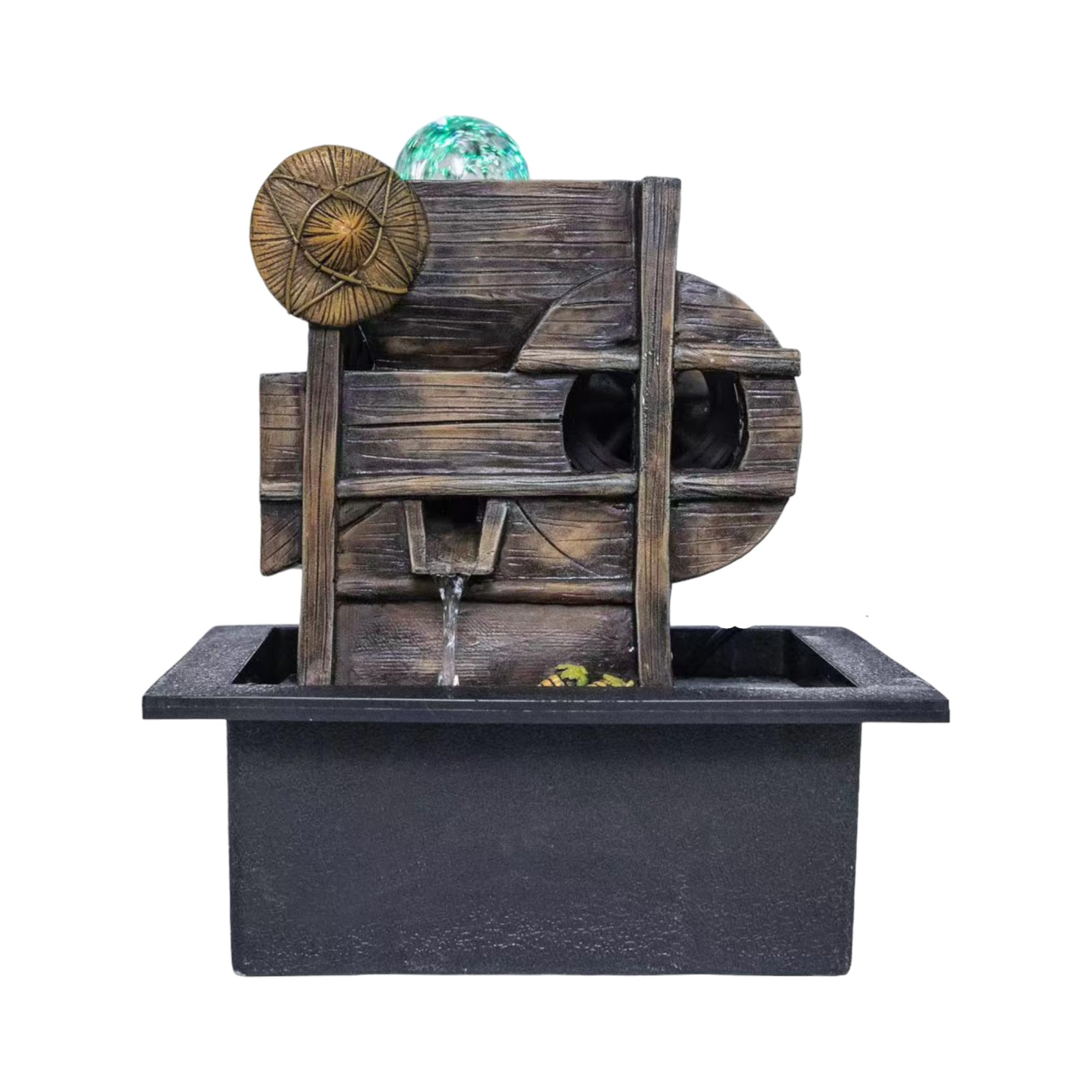 Garden Art Decorative Poly Resin Fountain with Led Light for Indoor Outdoor Home Office Garden Décor (GA75095)-image-29