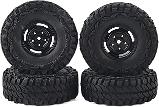 Tyenaza 1.9 Inch RC Car Wheel Rim Set - 4PCS Rubber Tire Kit for 1/10 Scale Crawler Vehicles
