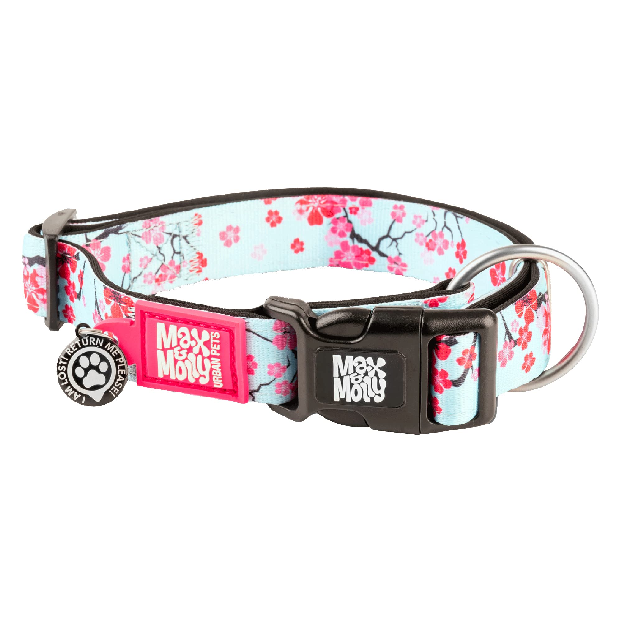 Max & Molly Urban PetsDog Puppy Collar with Power Buckle, Fun Style for Small, Medium, Large Dogs Puppies, Waterproof, Comfortable, Adjustable, Includes Gotcha QR Code ID