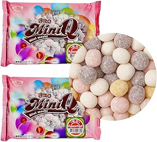 Mini Mochi Sweet Rice Cakes – Assorted Flavors, 10.6 oz (Pack of 2) – Soft Chewy Dessert Topping for Ice Cream, Yogurt, and Frozen Treats