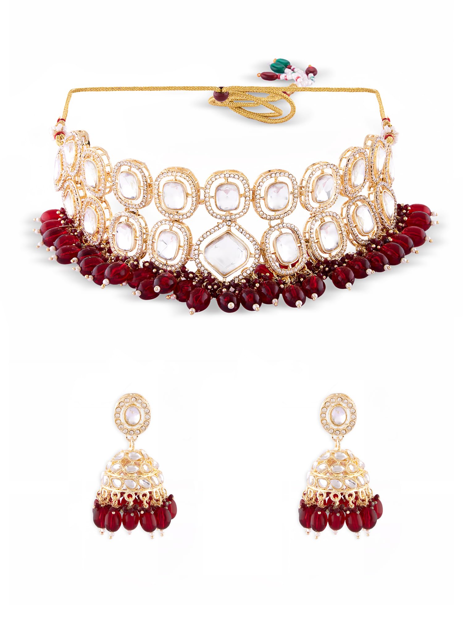 See full amazon price history chart for ZAVERI PEARLS Maroon Cluster Beads Dazzling Stones Bridal Choker Necklace & Earring Set For Women-ZPFK17932 ZAVERI PEARLS Maroon Cluster Beads Dazzling Stones Bridal Choker Necklace & Earring Set For Women-ZPFK17932 (B0D1KPSSJQ) Amazon Price History, Amazon Price Tracker