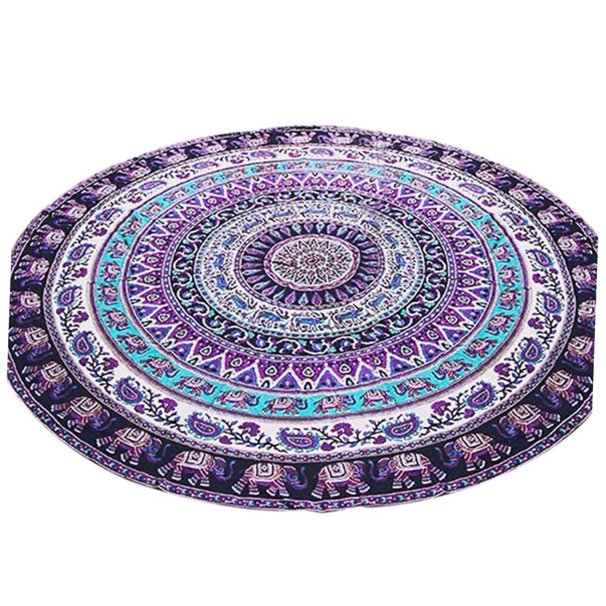 AlipisCircle Beach Towel Beach Round Blanket Beach Towel Bath Towel Beach Blanket Round Purple India Round Beach Towel Round Beach Towels