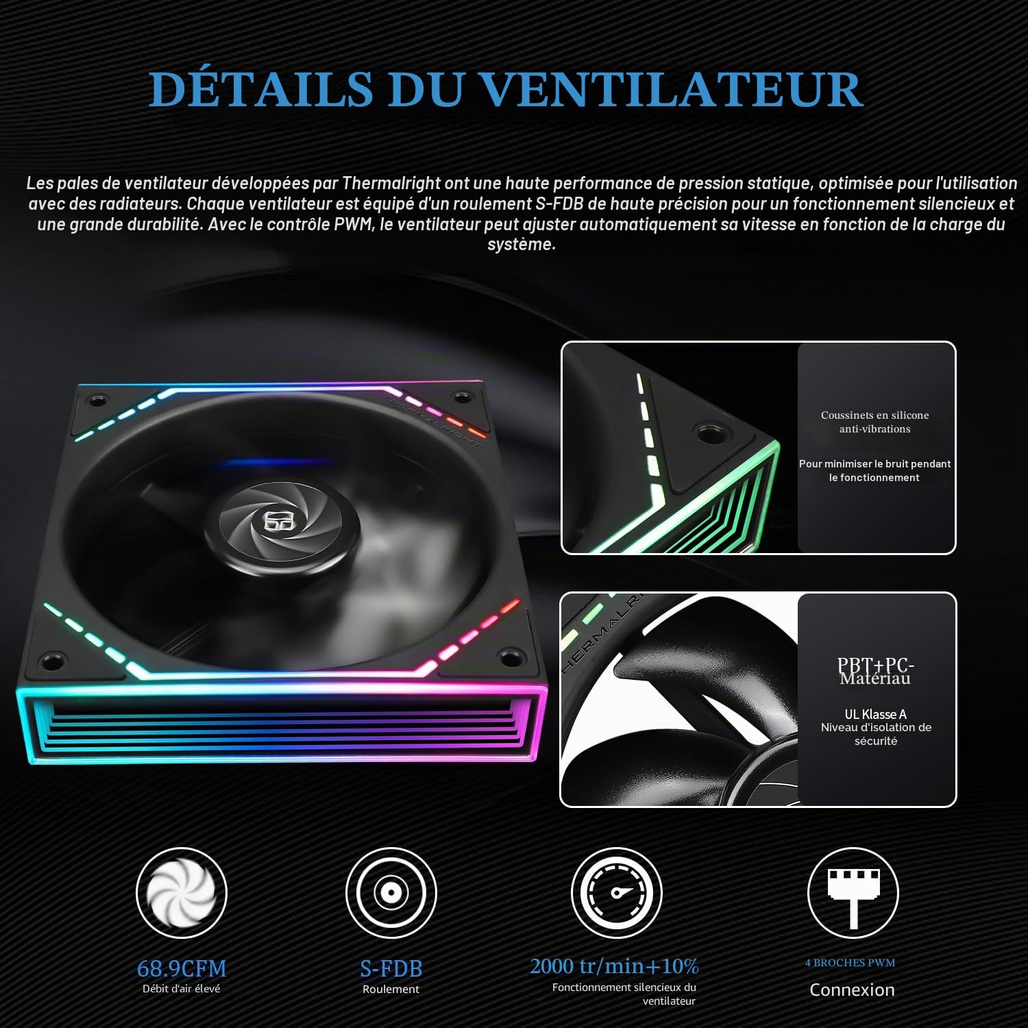 Thermalright Frozen Infinity 240 Noir,Refroidisseur de processeur 240 Aio, Double ventilateurs TL-M12 PWM,Refroidisseur de processeur miroir Infinity, pour AM4/AM5, Intel LGA1851/1700/1150/ 1151
