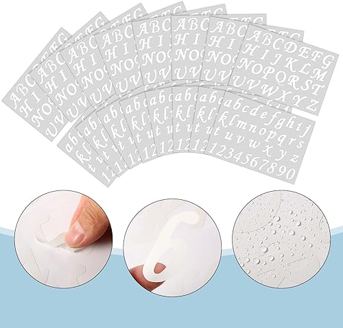 Miniatura 3 de 8 hojas de calcomanías de vinilo, letras autoadhesivas del alfabeto, calcomanías para buzones, letras de números, para manualidades, letreros,