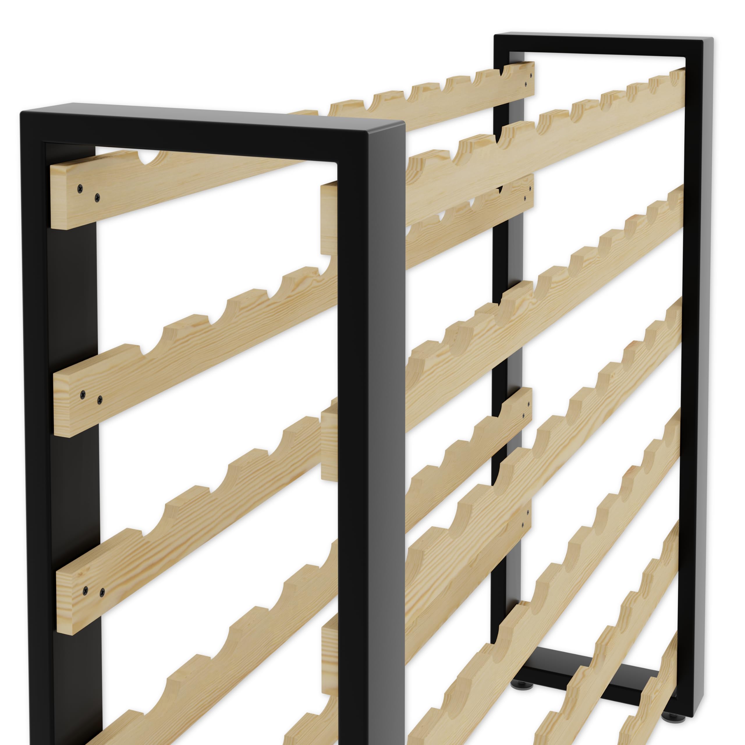 Lenmar Série RW Casier à vin en bois pour bouteilles, étagère de cave LOFT 135, 204 x 104 x 27, 135 bouteille