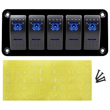Amazon | zmayastar 5連 防水 ボートスイッチ スイッチパネル 車