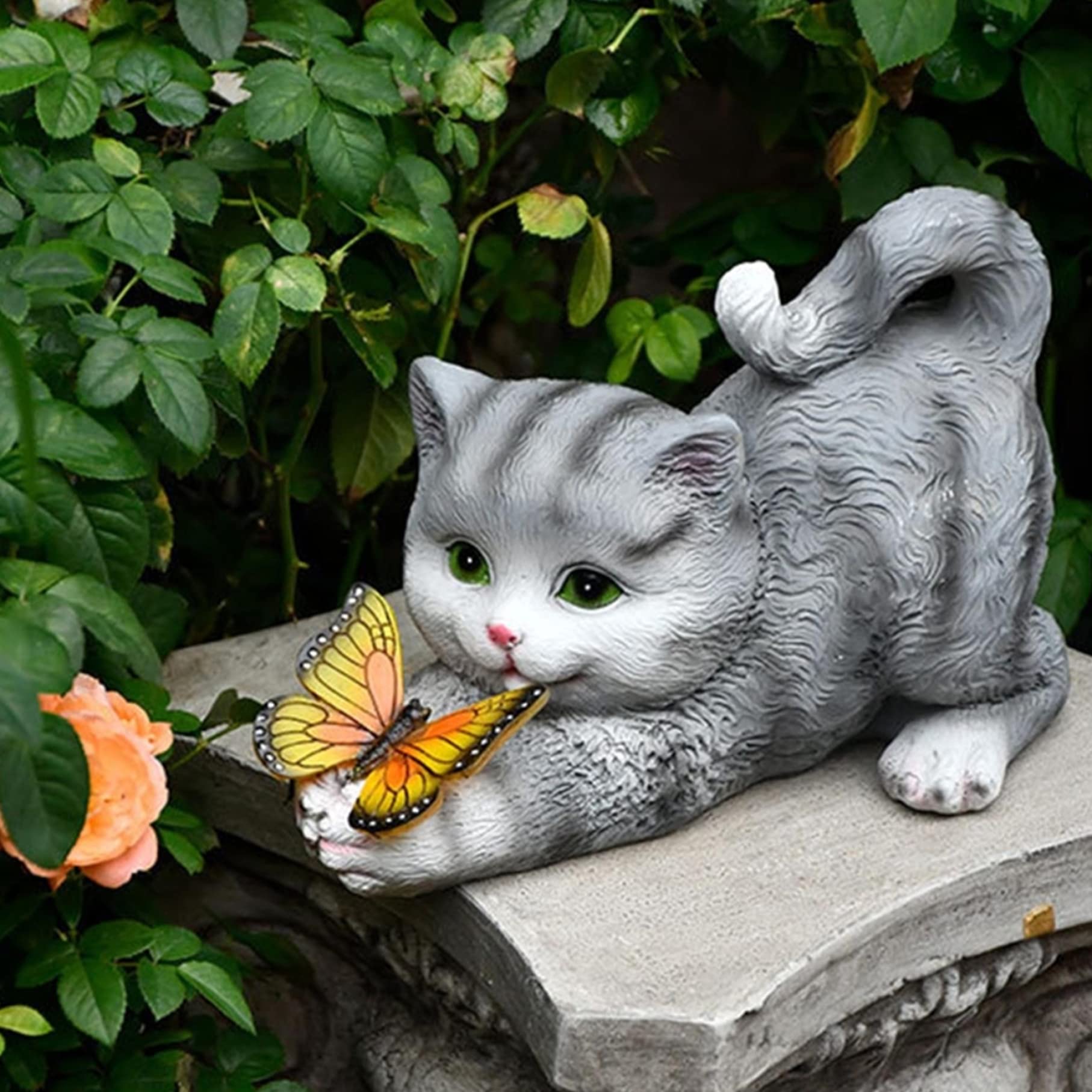 Acgarten Statua Solare Da Giardino A Forma Di Gatto – Luce LED Con Pannello Monocristallino – Impermeabile IP44 – Regalo Per Mamma E Amanti Del Giardinaggio