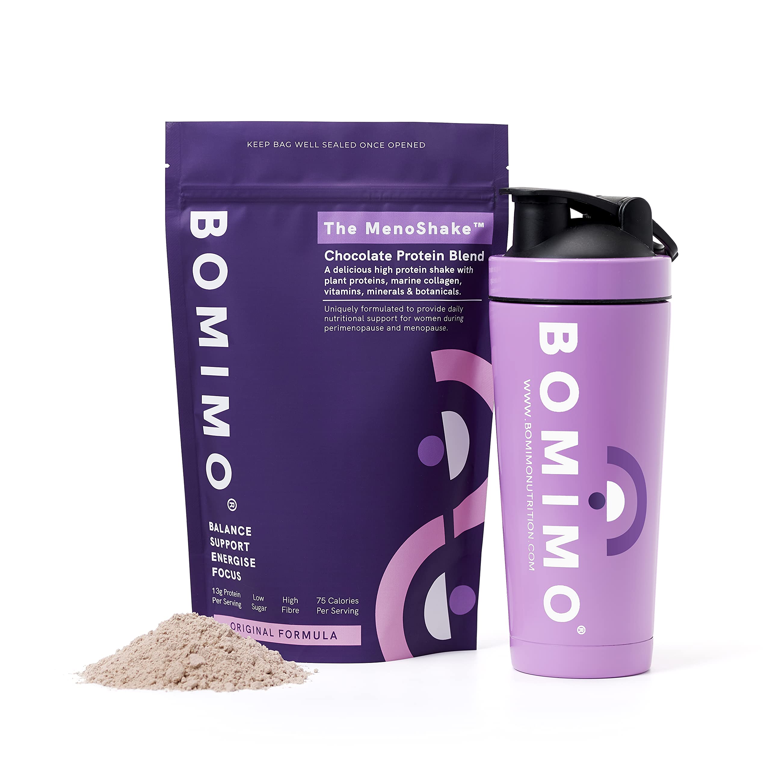 BOMIMO Menoshake Support for Women in Menopause Chocolate Protein