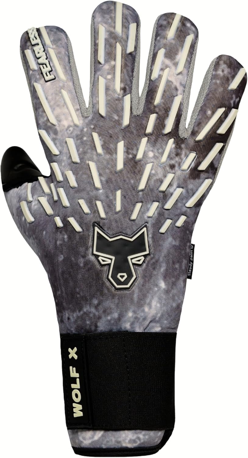 Wolf X - Guanti da portiere uomo e bambino - Guanti portiere con lattice tedesco - Presa antiscivolo - Taglio negativo - Sensazione seconda pelle