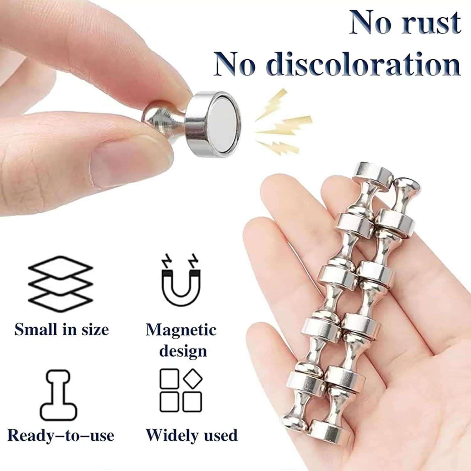 12 Pcs Fridge Magnets Hooks, Small and Strong Kitchen Gadgets Magnets for Classroom Map Kitchen Home, Office Supplies, Locker Accessories, Black
