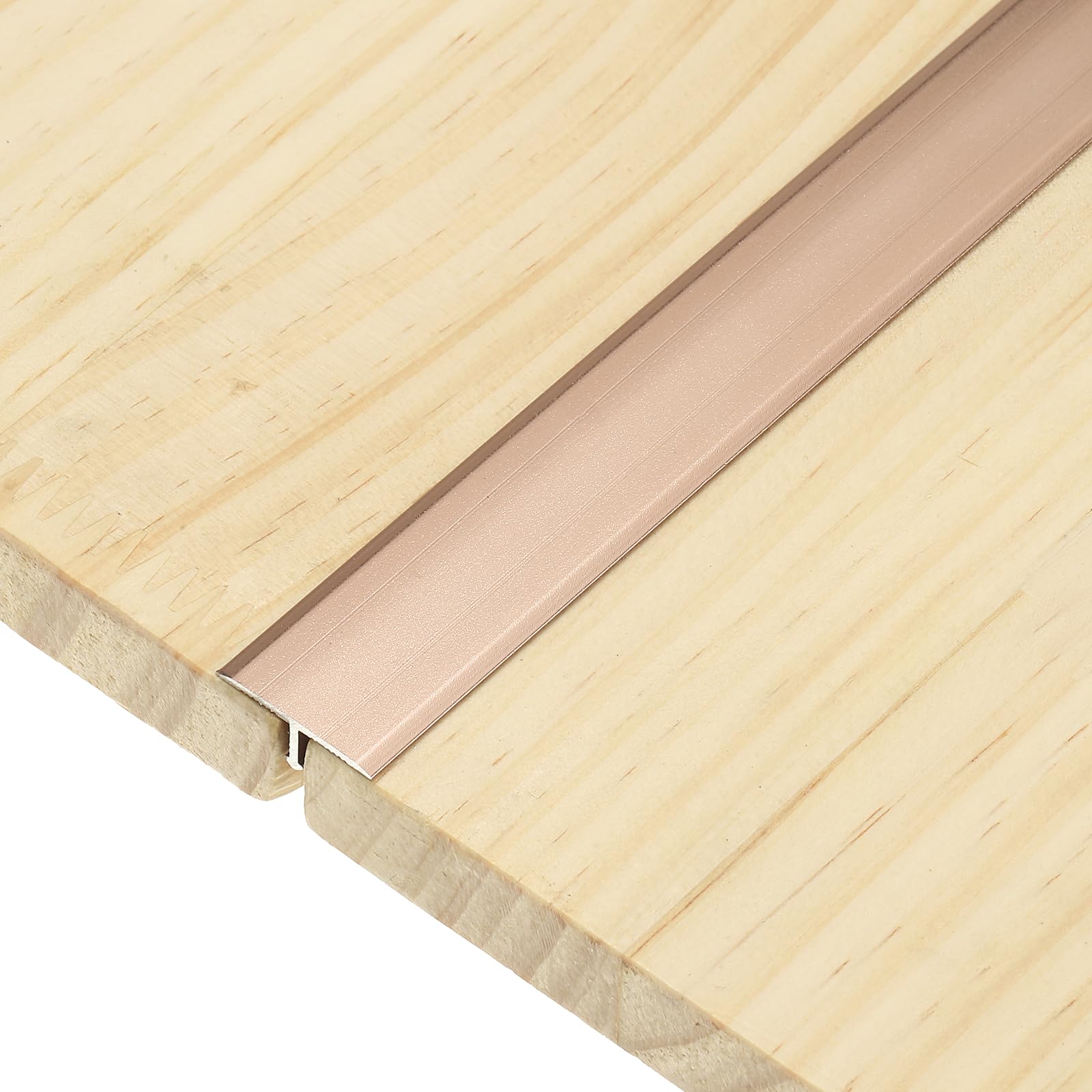 sourcing map 3Pcs T-Molding Transition Strips, 0.9m x 20mm (L x W) Aluminium Alloy Floor Flat Divider Strip Vinyl Flooring Edging Trim for Floor Gaps Doorways, Rose Gold