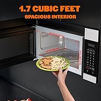 Vista 6 de Empava Horno de microondas sobre la estufa con control de pantalla táctil, 1000 vatios, ventilación de 300 CFM y cocción con sensor en acero