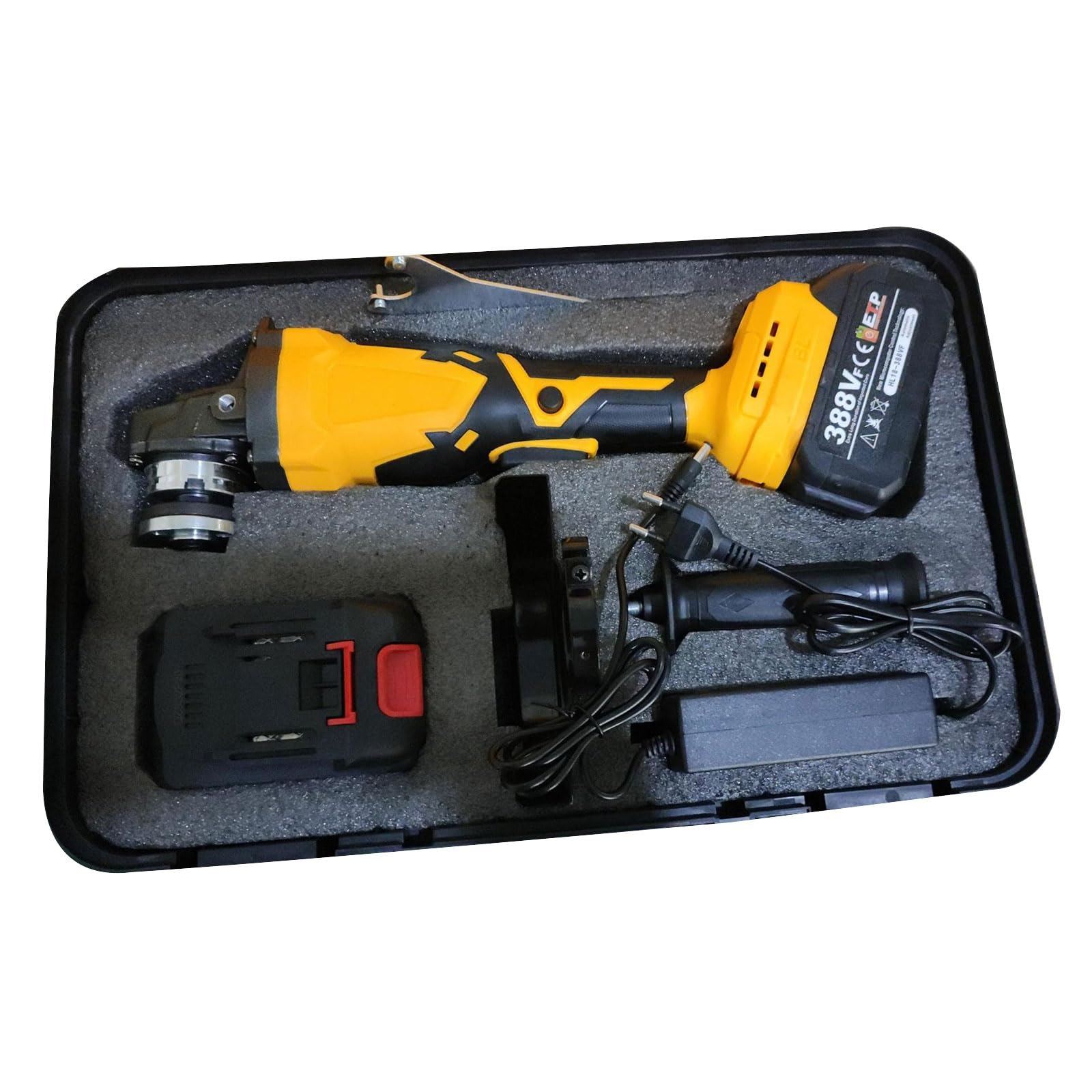 Amoladora Angular Inalámbrica - Motor Sin Escobillas, 10000 RPM, 800W, Batería Recargable 18V