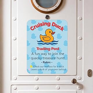 Novabright Cruising Duck Trading Post Magnet Duck Mailbox for Cruise Door Decor Sign 8.2" x 6.2" Funny Cruise Ship Door Magnet Gift for Cabin Refrigerator Carnival Car Decor