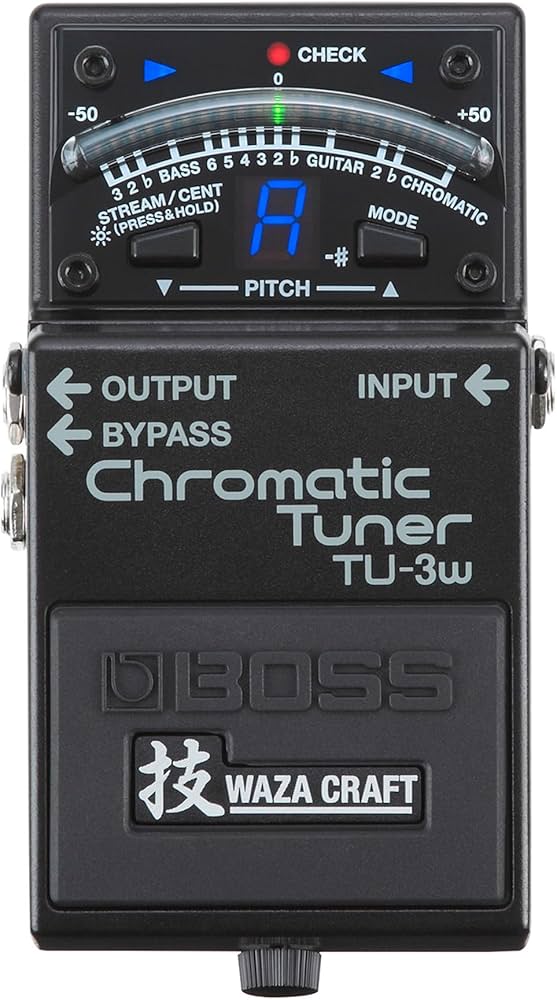 ギター BOSS Chromatic Tuner TU-3W Waza Craft Afinador cromático Boss TU-3W Waza Craft com bypass : Amazon.com