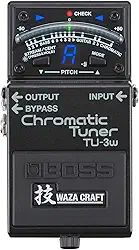 Afinador cromático Boss TU-3W Waza Craft com bypass