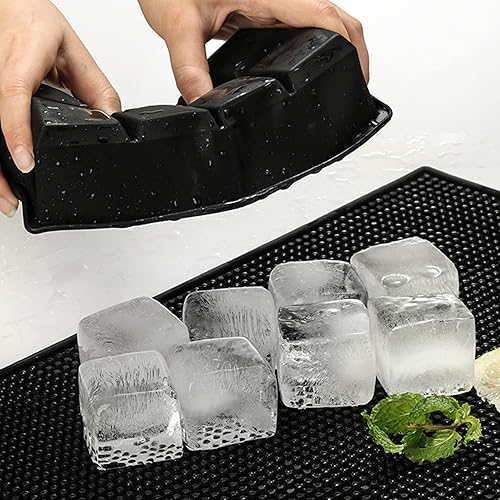 Miniatura 2 de Froz Bandejas de silicona para cubitos de hielo, paquete de 2 – Hace 8 cubos de hielo cuadrados grandes de 2 pulgadas para whisky y cócteles – Molde