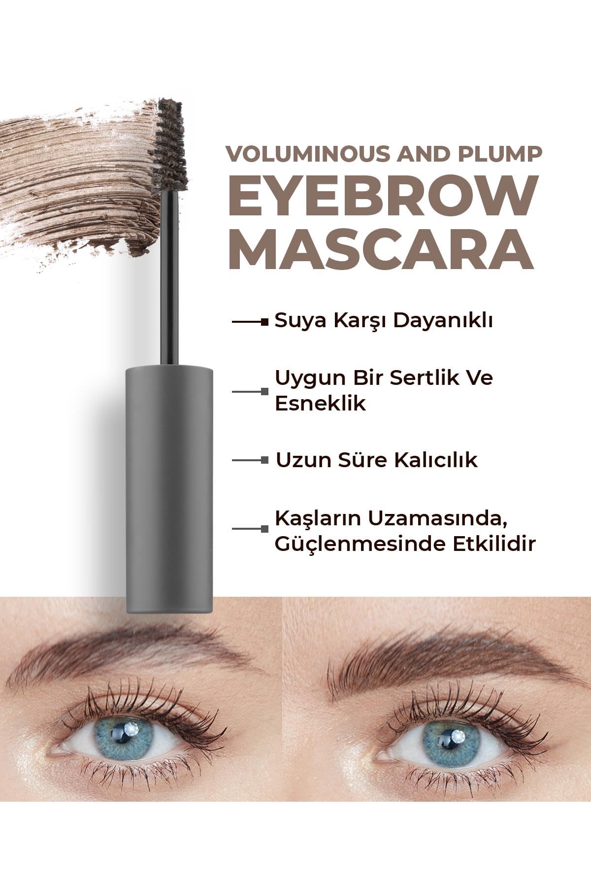 ALIX AVIEN Suya Dayanıklı Kalıcı Etki Yoğun Pigmentli Kahverengi Kaş Sabitleyici Maskara - Eyebrow Mascara 801