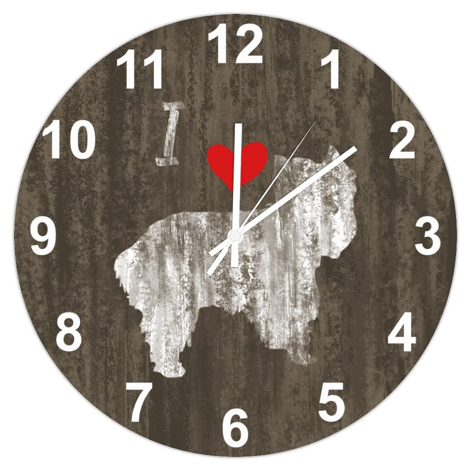 Horloge Yorkshire silencieuse en bois contre le bruit du tic-tac