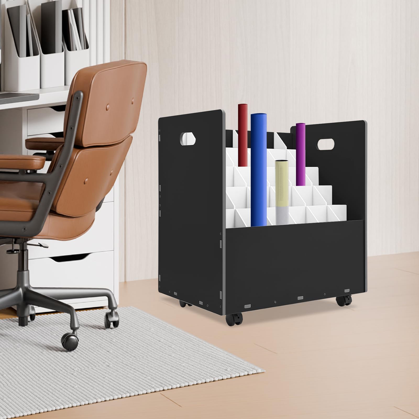 Blueprint - Étagère de rangement à roulettes - 30 compartiments - Pour la maison, le bureau, l'école
