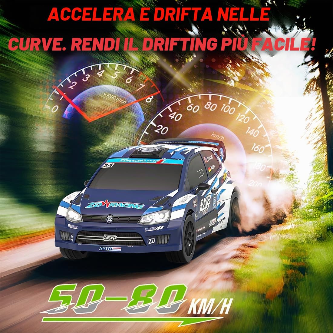 ZD Racing RX12 1/12 4WD Brushless Rally Car, prestazioni ad alta velocità su qualsiasi terreno, perfetto per gare con gli amici