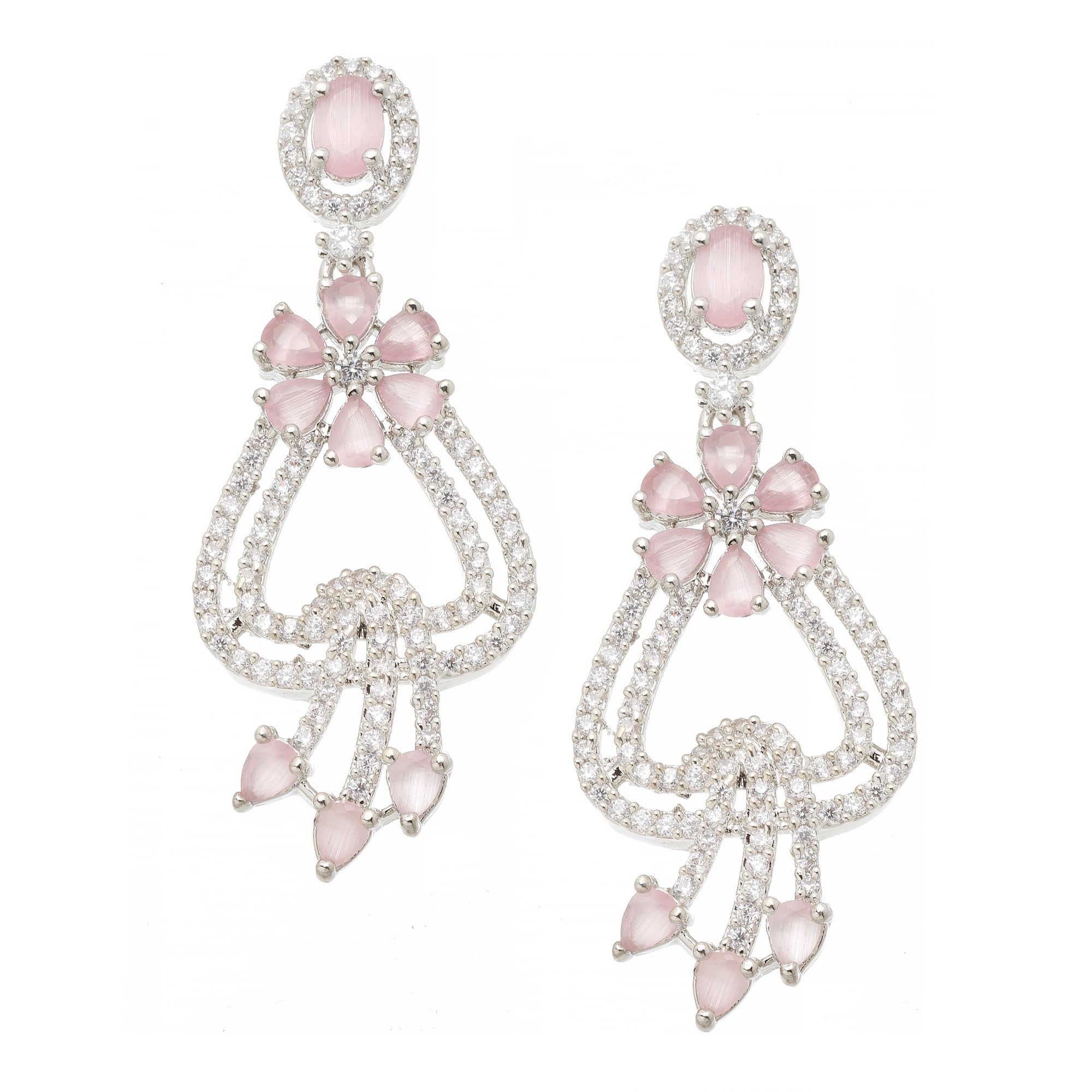 See full amazon price history chart for ZENEME Rhodium-Plated American Diamond Studded Floral Shaped Drop Earrings For Girls and Women (Pink) ZENEME Rhodium-Plated American Diamond Studded Floral Shaped Drop Earrings For Girls and Women (Pink) (B0CGDSF2XW) Amazon Price History, Amazon Price Tracker