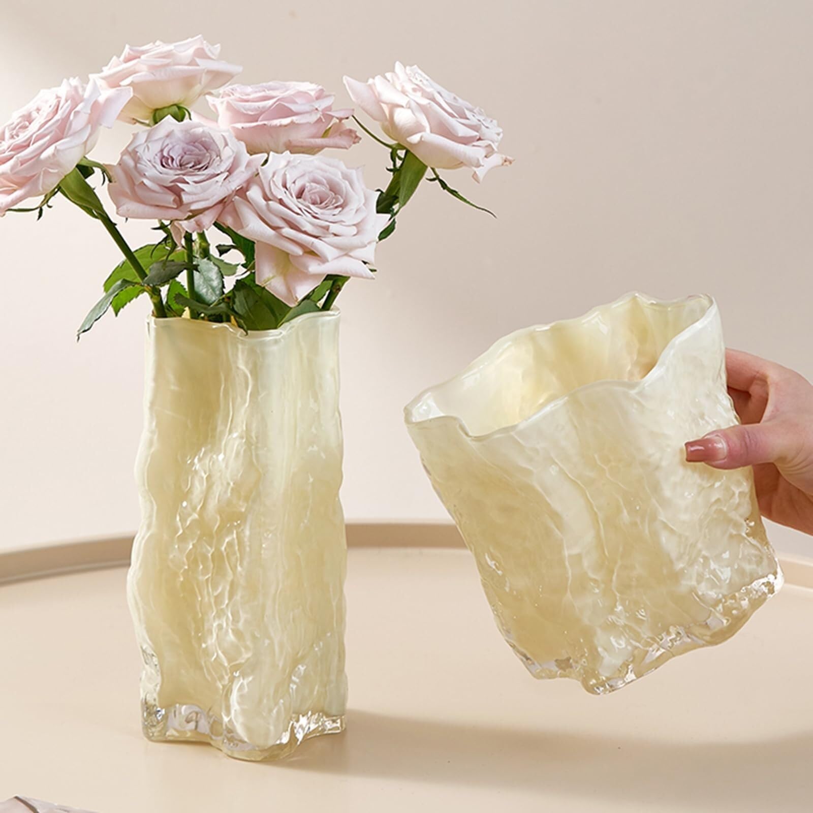 Vasi per fiori Decorazione semplice in vaso di vetro trasparente for ornamenti floreali for la festa compleanno Centrotavola(Clear a)