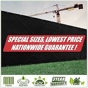 ColourTree 5' X 50' Black Plus Extra Heavy Duty Fence Screen