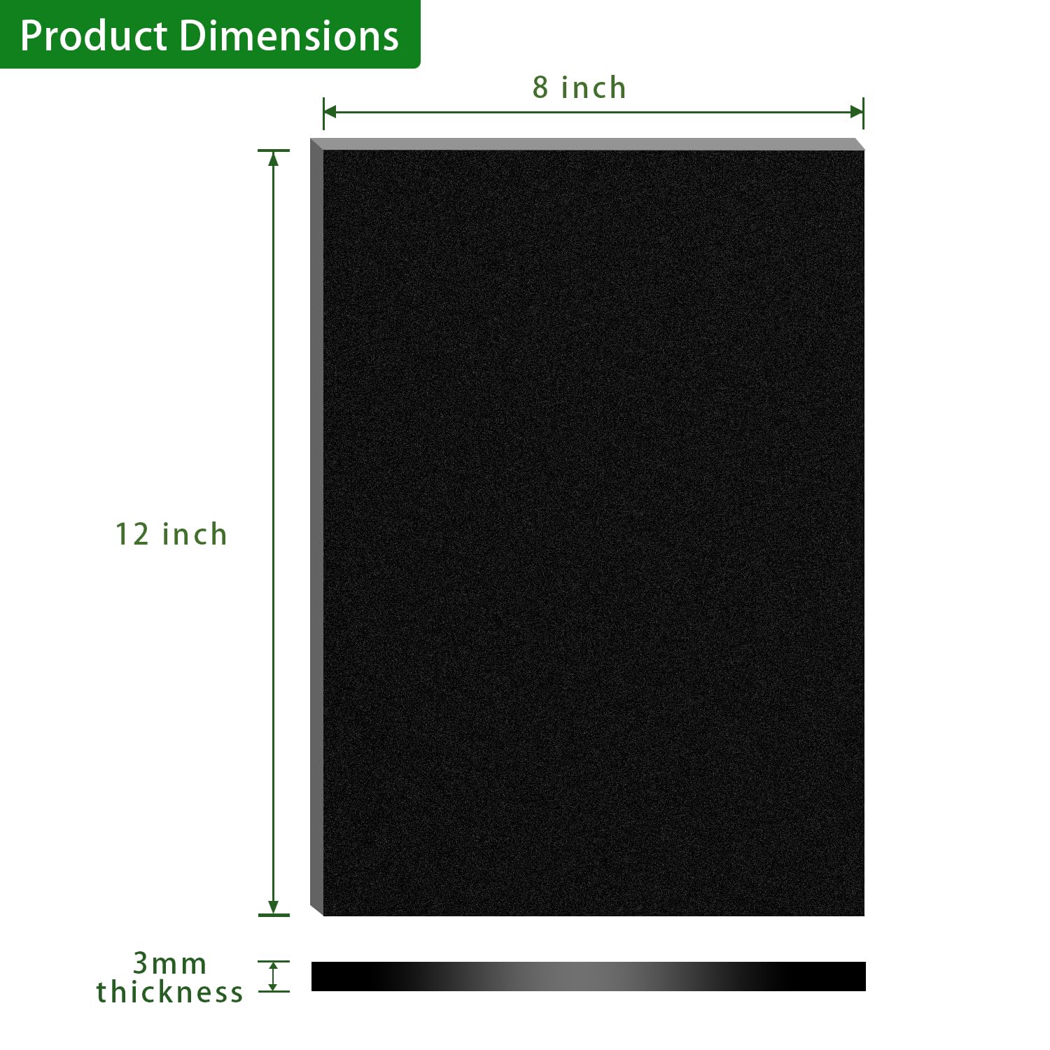 Black Matte Acrylic Sheets - 8x12 Inch -2