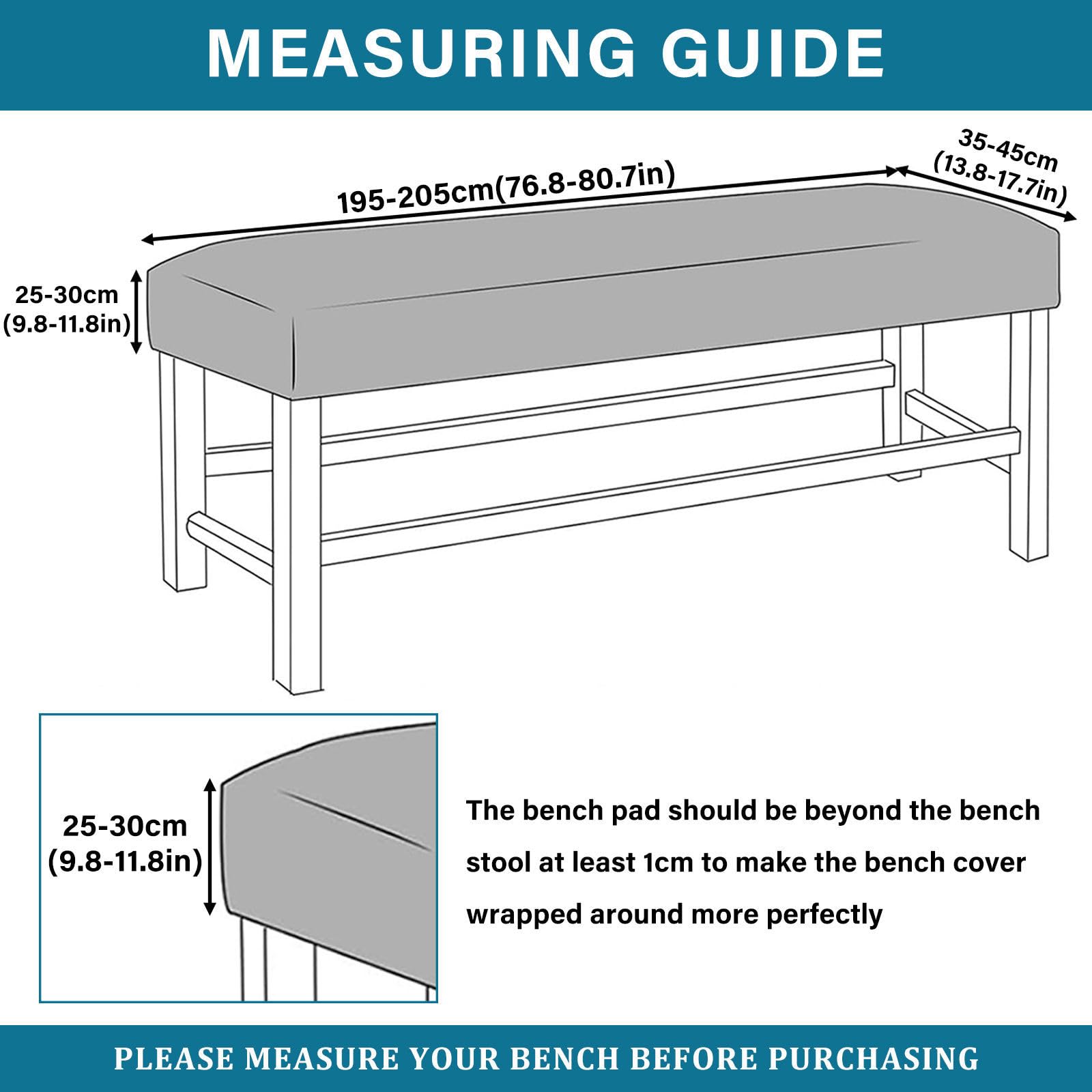 Funda impermeable para banco de comedor, de piel sintética, extraíble, lavable, para sala de estar, dormitorio, color marrón, 200 cm