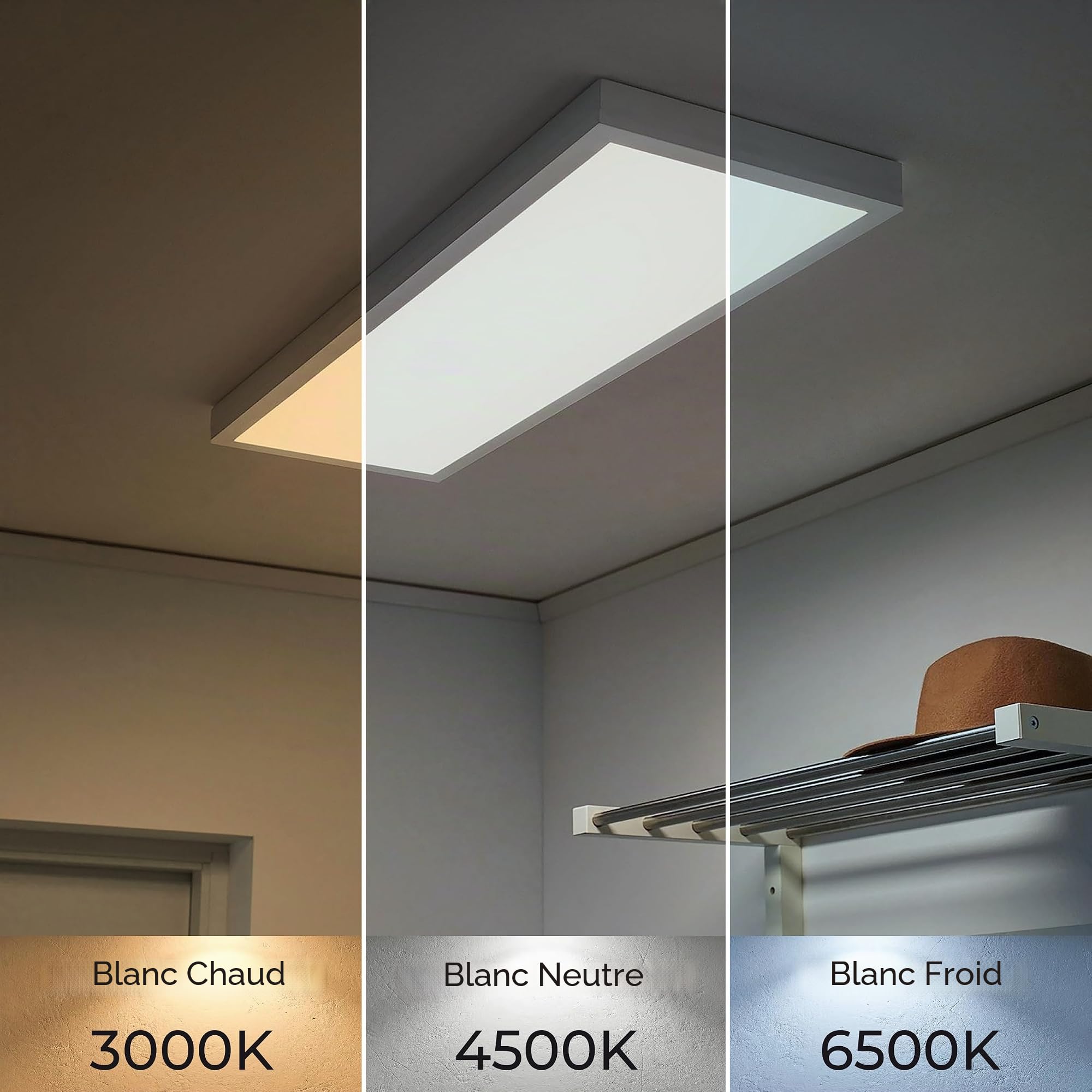 Panneau LED Surface 60x30cm 36W CCT 4000 Lumens Driver inclus
