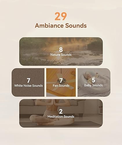 Miniatura 5 de Dreamegg Máquina de ruido blanco para adultos - Potente máquina de sonido de 10 W con 29 sonidos relajantes, enmascaramiento de ruido para