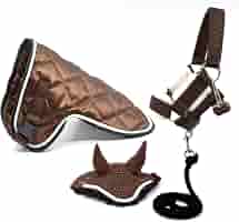 Hobby Horse Marron Bai + Licol, Longe et Bonnet Noir Liseret Rose - Cheval bâton avec Accessoire Hobby Horse Marron Bai + Licol, Longe et Bonnet Noir Liseret Rose - Cheval bâton avec Accessoire