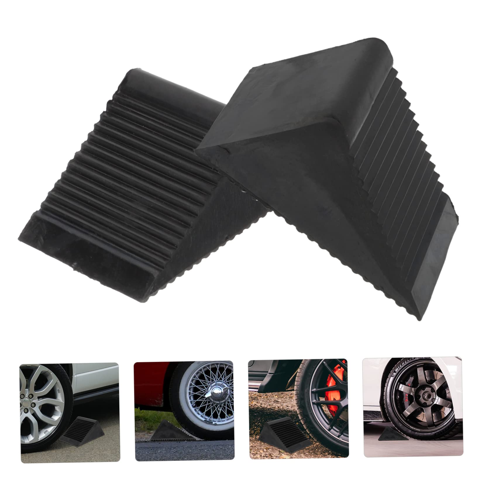 RanDal 2Pcs / Set Cales De Roue En Caoutchouc Cales Cales Stop Freins Freins Voiture Caravane